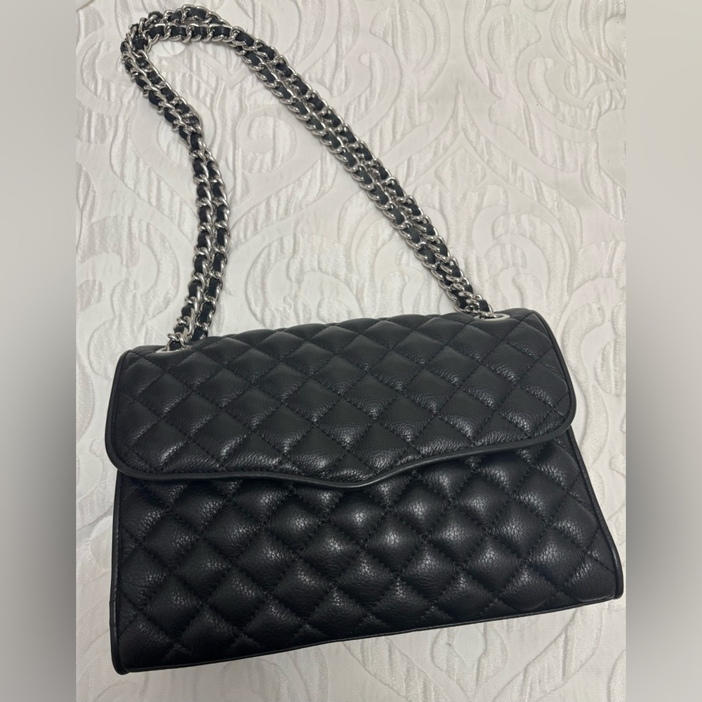 EUC Rebecca Minkoff Black Leather Large Quilted Affair Bag